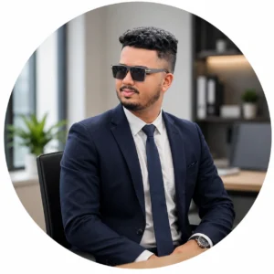 A GUY LOOKING TO LEFT WITH A STANDARD LOOK