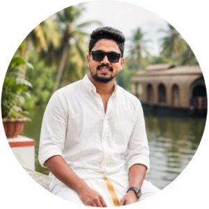 A guy in sun glass looking forward in a traditional look